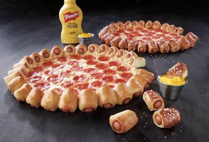 Pizza Hut's pizza and hot dog concoction.
