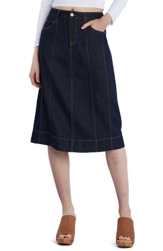 Alice Pintuck Denim Skirt