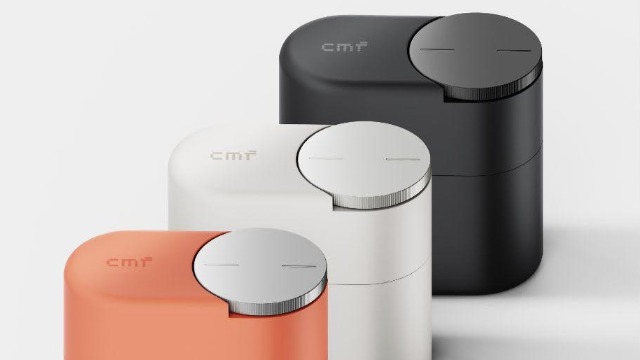 CMF Clip Pro wireless earbuds charging cases in various colours