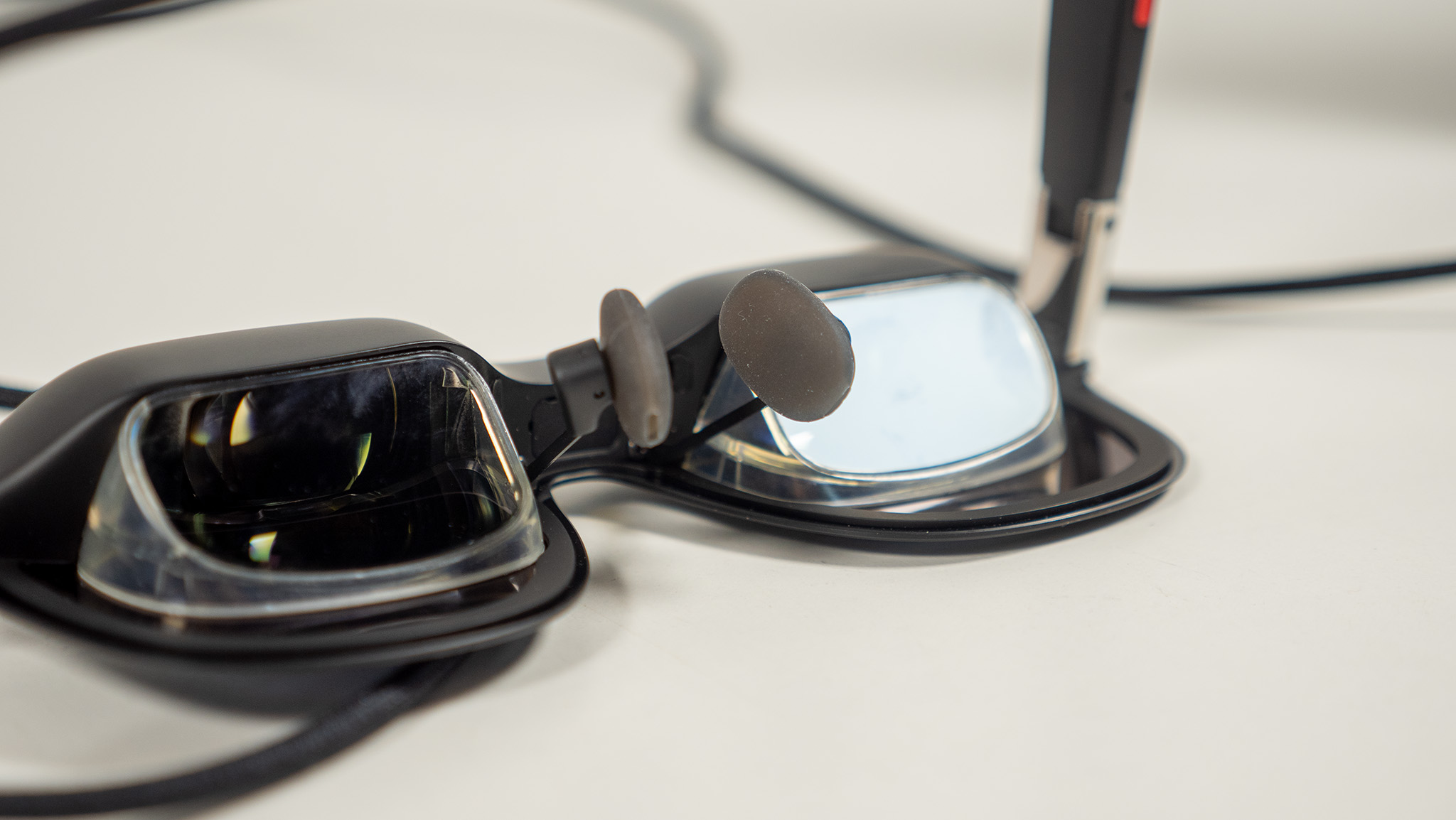 A close-up look at Xreal One smart glasses larger birdbath optics