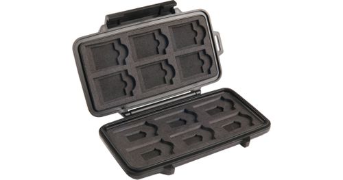 Pelican 0915 Memory Card Case for 12 SD, 6 MiniSD, and 6 MicroSD Cards (black)
