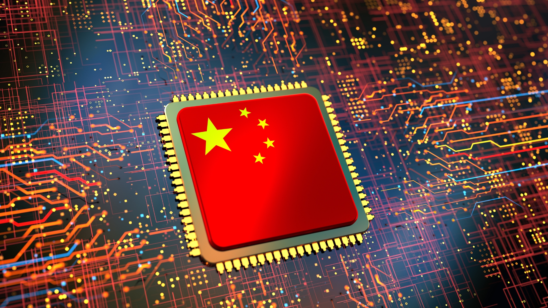 China flag on a chip