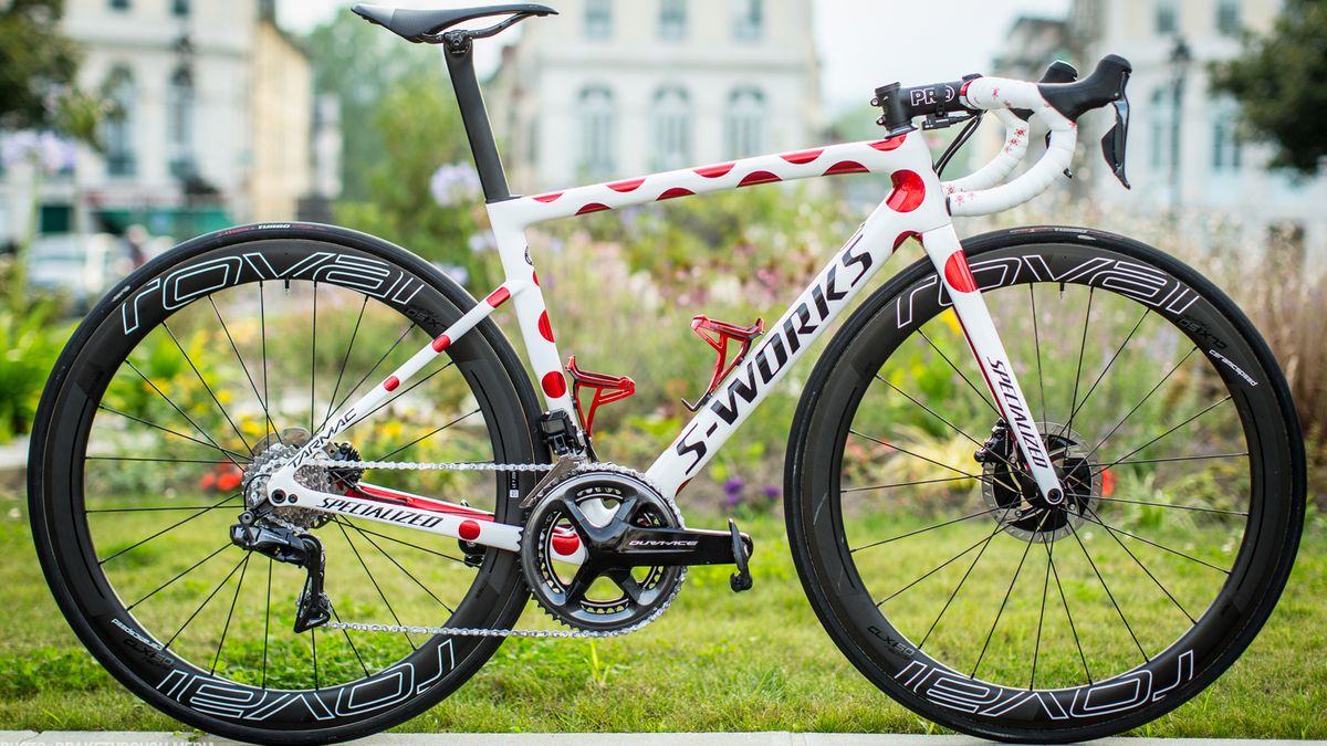 Julian Alaphilippe's S-Works Tarmac Disc in custom colours for the King of the Mountains winner