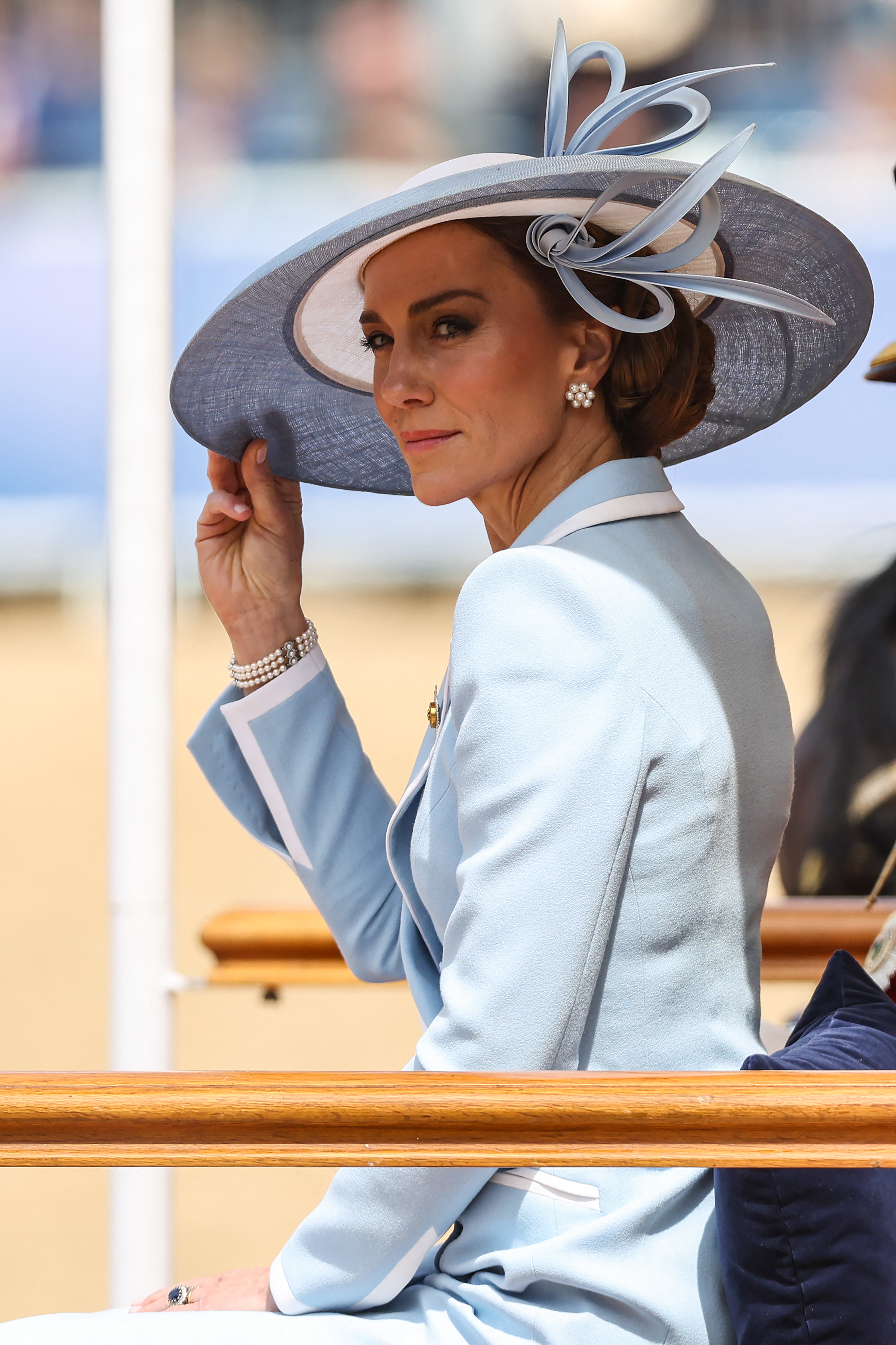 Britain's Catherine, Princess of Wales watches the King's Birthday Parade &amp;quot;Trooping the Colour&amp;quot; in London on June 13, 2026. (Photo by Toby Shepheard / AFP)