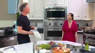 Selena Gomez and Gordon Ramsay in Selena + Chef.