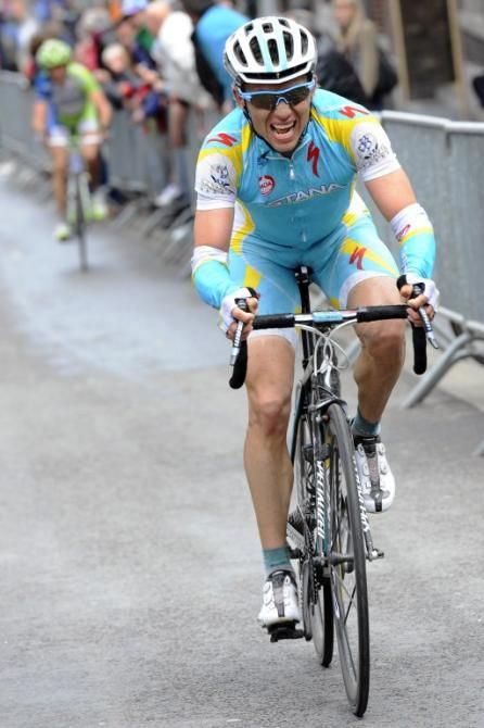 Maxim Iglinskiy (Pro Team Astana) nears the finish line of the 98th Liege-Bastogne-Liege