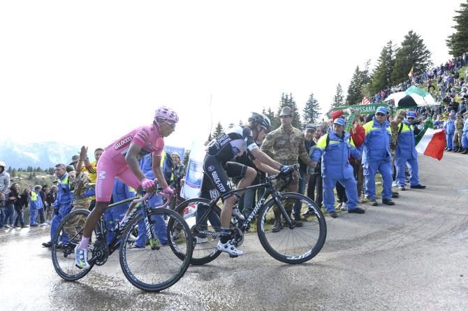 Rigoberto Uran and Nairo Quintana ride to the line together
