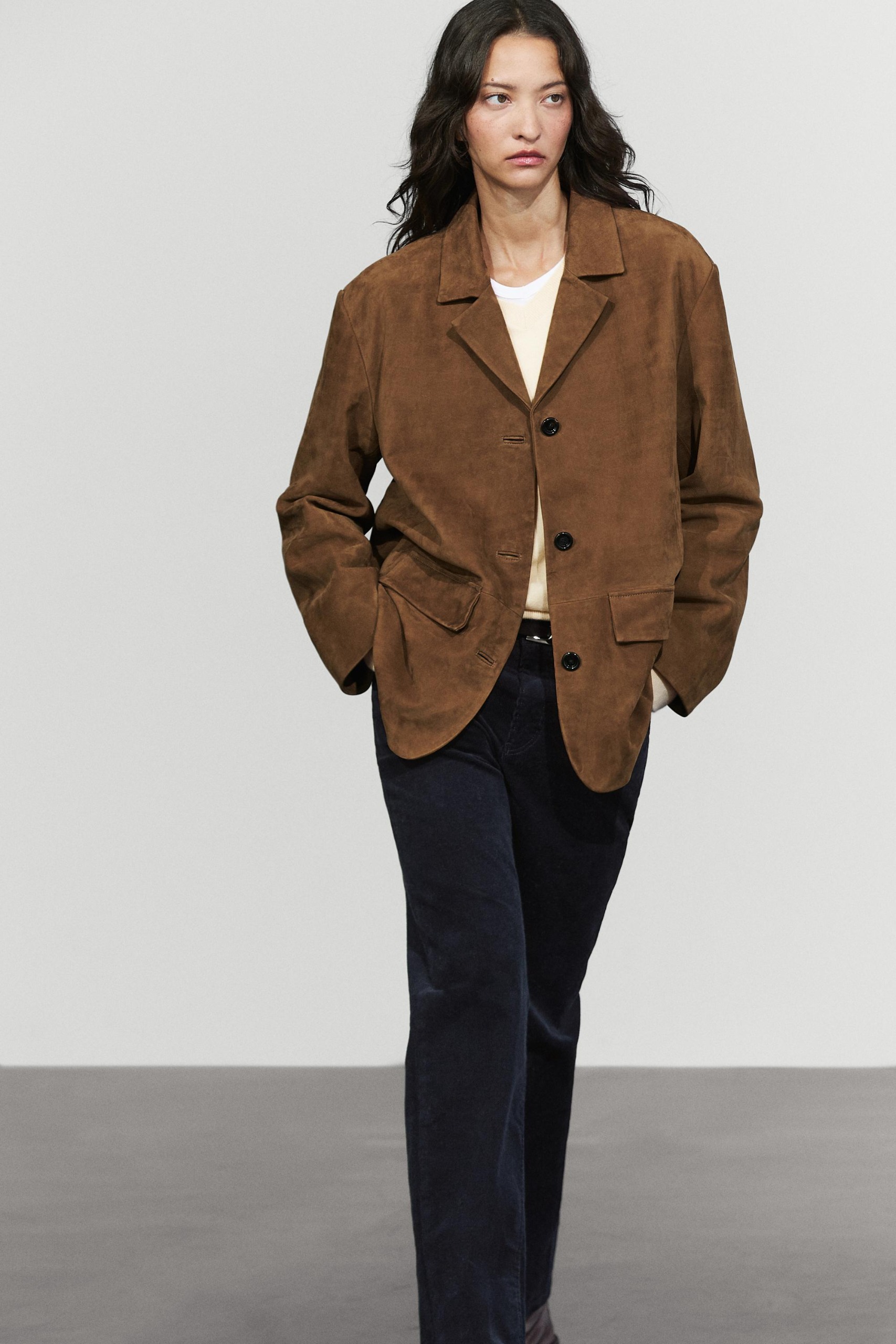 100% Suede Lapel Blazer