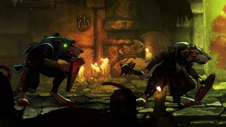 A skaven prepares to clobber another in Warhammer Age of Sigmar: Deathmaster.