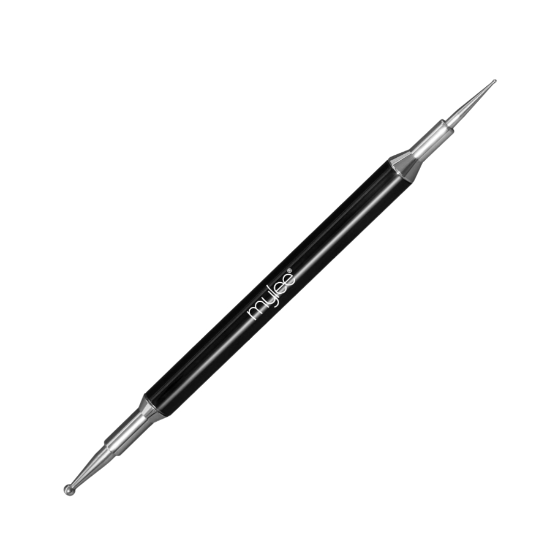 A product shot of the Mylee nail art dotting tool, on a white background