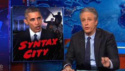 Jon Stewart lectures Obama about his ISIS language