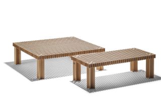 Kyoto beechwood and walnut grid table