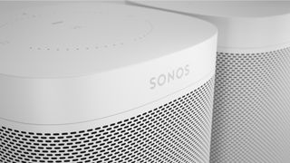 a close up of two sonos speakers