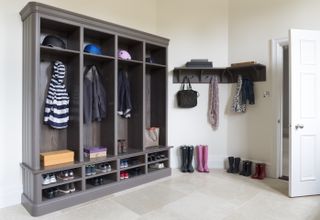 bootroom with storage for coats, boots and coats by