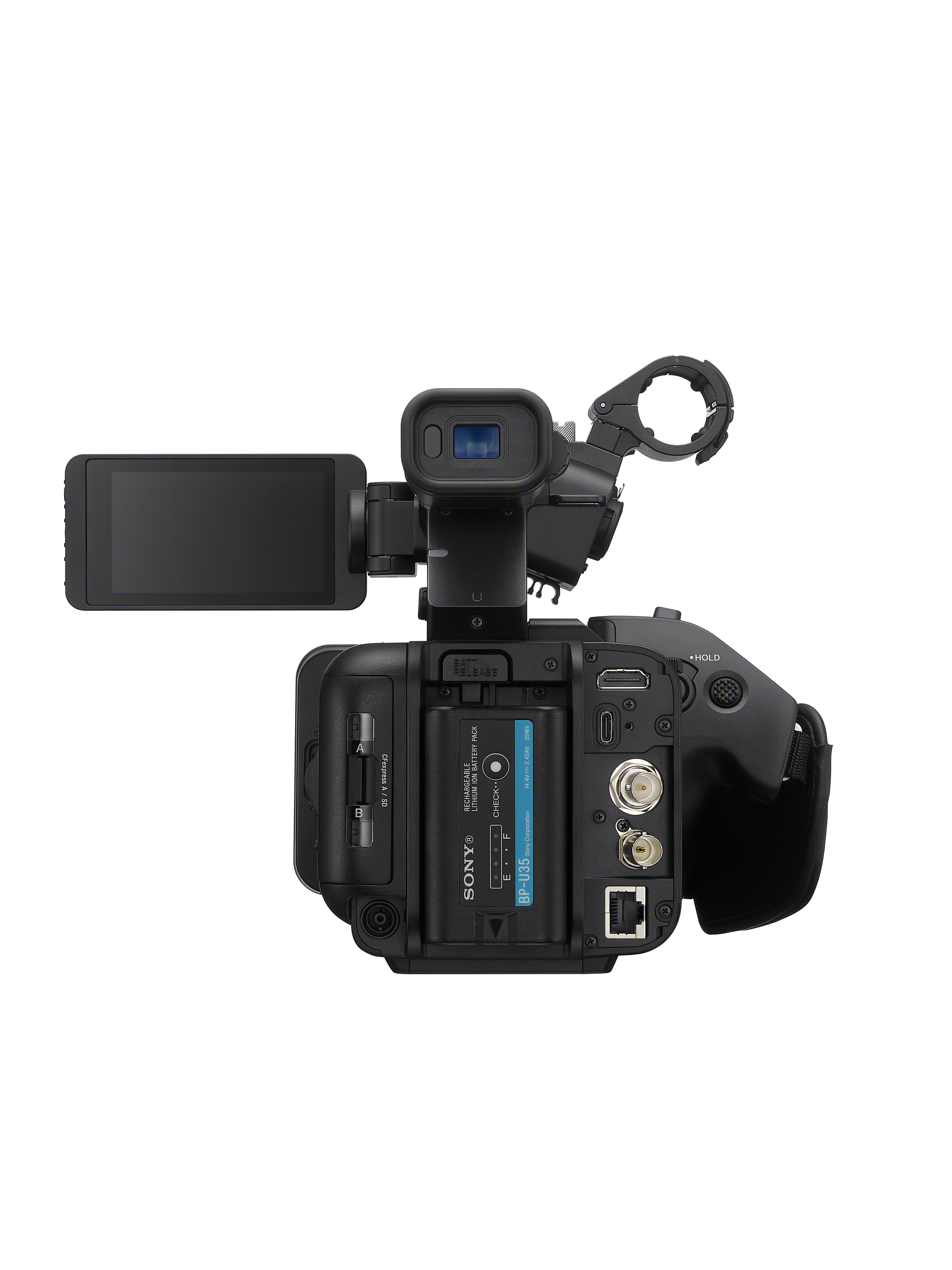 Sony PXW-Z200 and Sony HXR-NX800 camcorder product shots on a white background