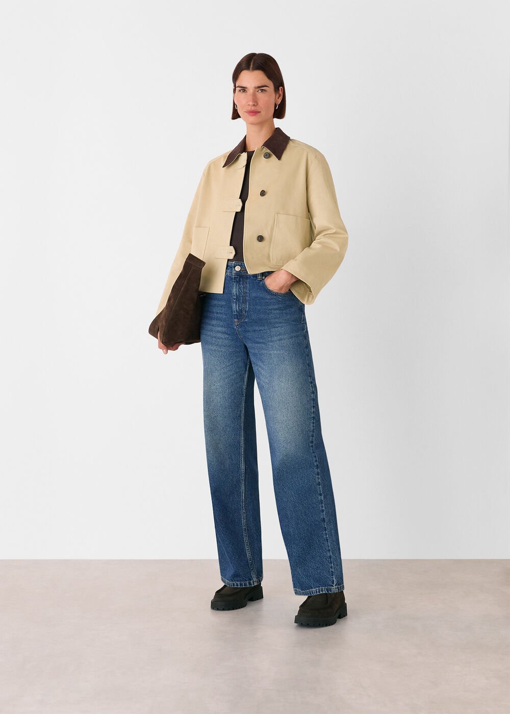 Neutral Corduroy Collar Jacket