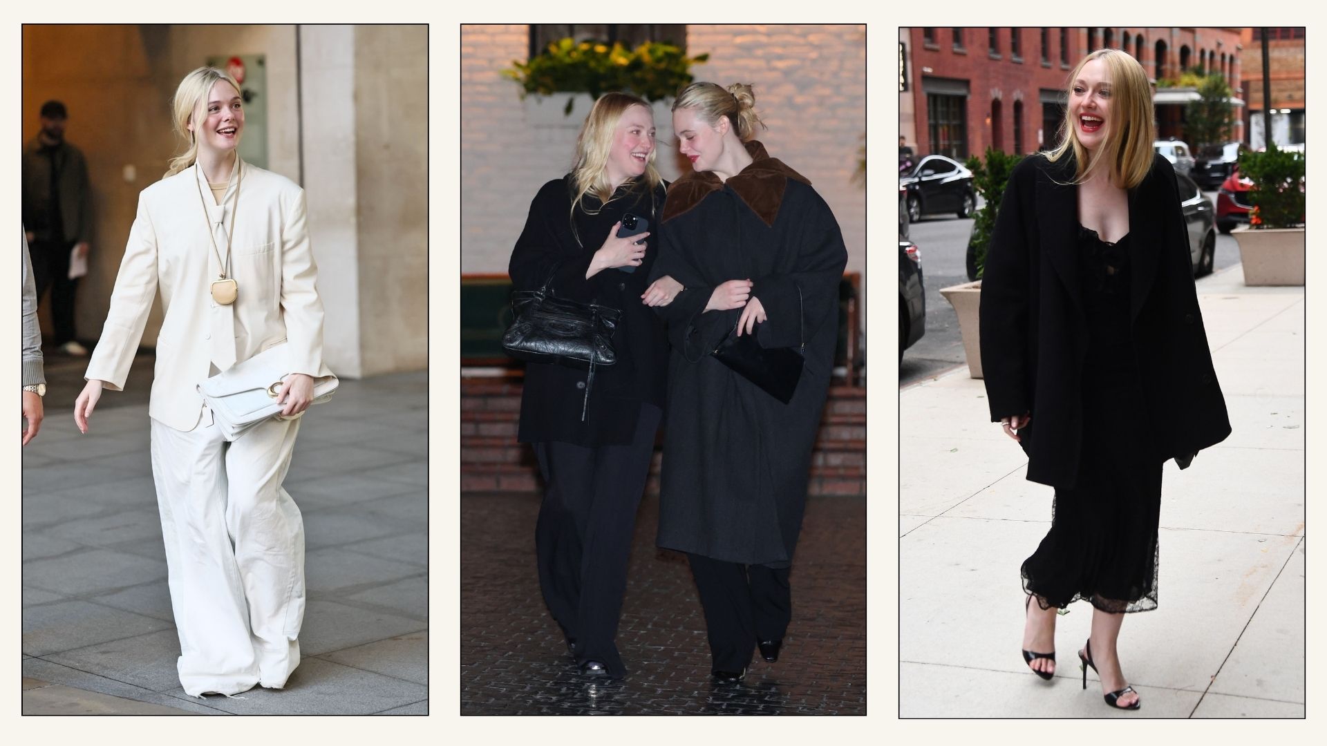 Collage of Elle and Dakota Fanning.