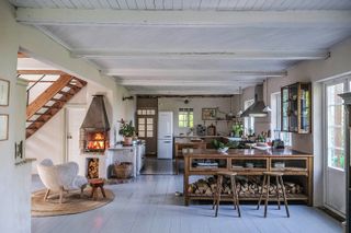 A characterful rustic kitchen with vintage kitchen cabinetry