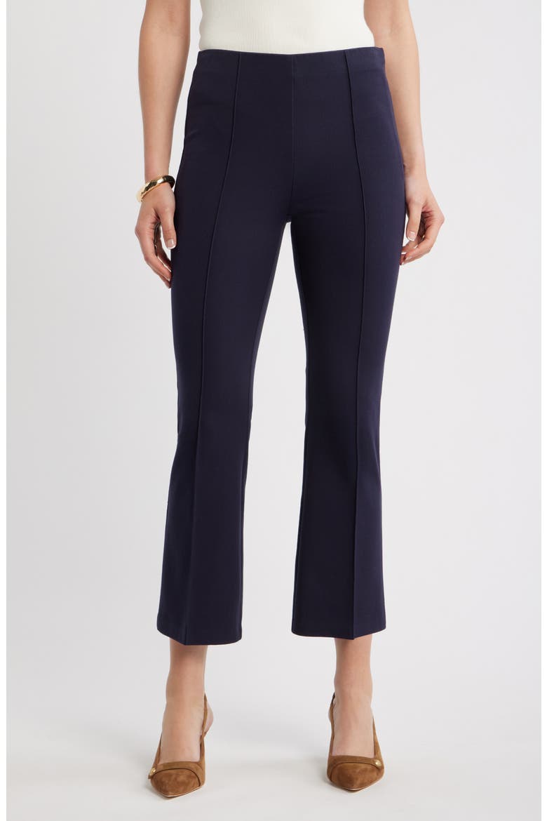 Seamed Stretch Ponte Flare Leg Pants
