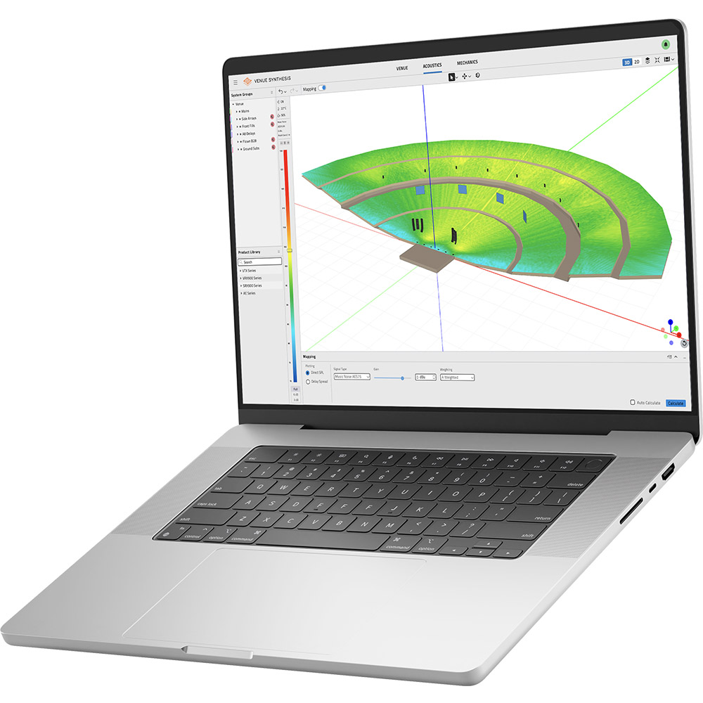 JBL Venue Synthesis User Interface on Laptop