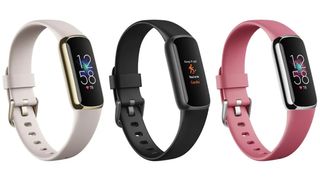 Fitbit Luxe in Lunar White, Black, and Orchid Pink