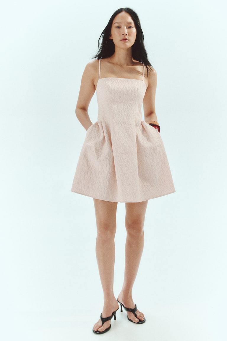Jacquard-Weave Strappy Dress