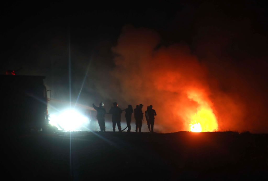 The aftermath of the alleged airstrike against Abu Hassan al-Muhajir.