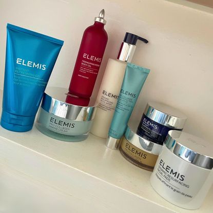 Mica's Best Elemis Products lined up