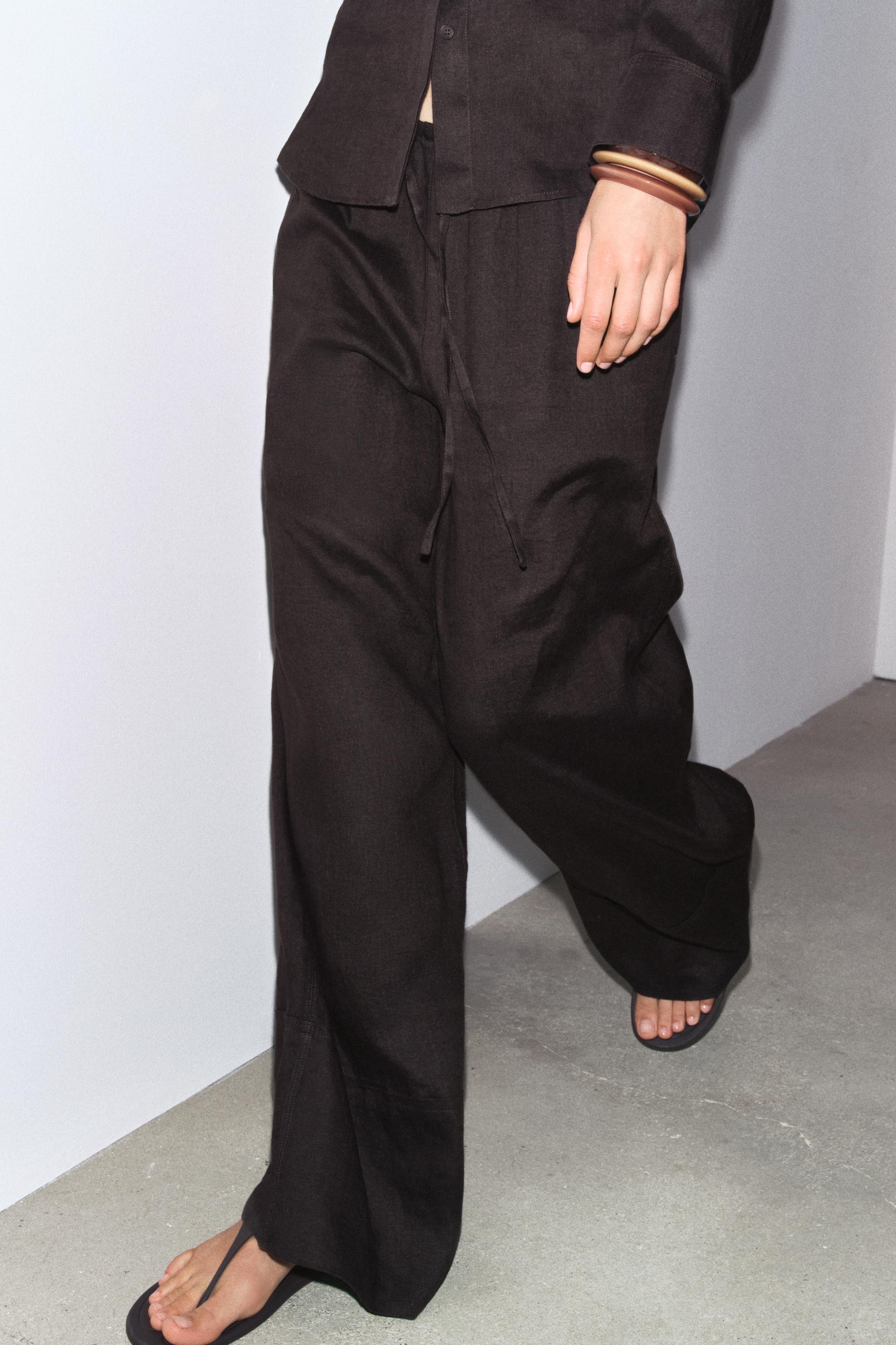 100% Linen Palazzo Pants Zw Collection