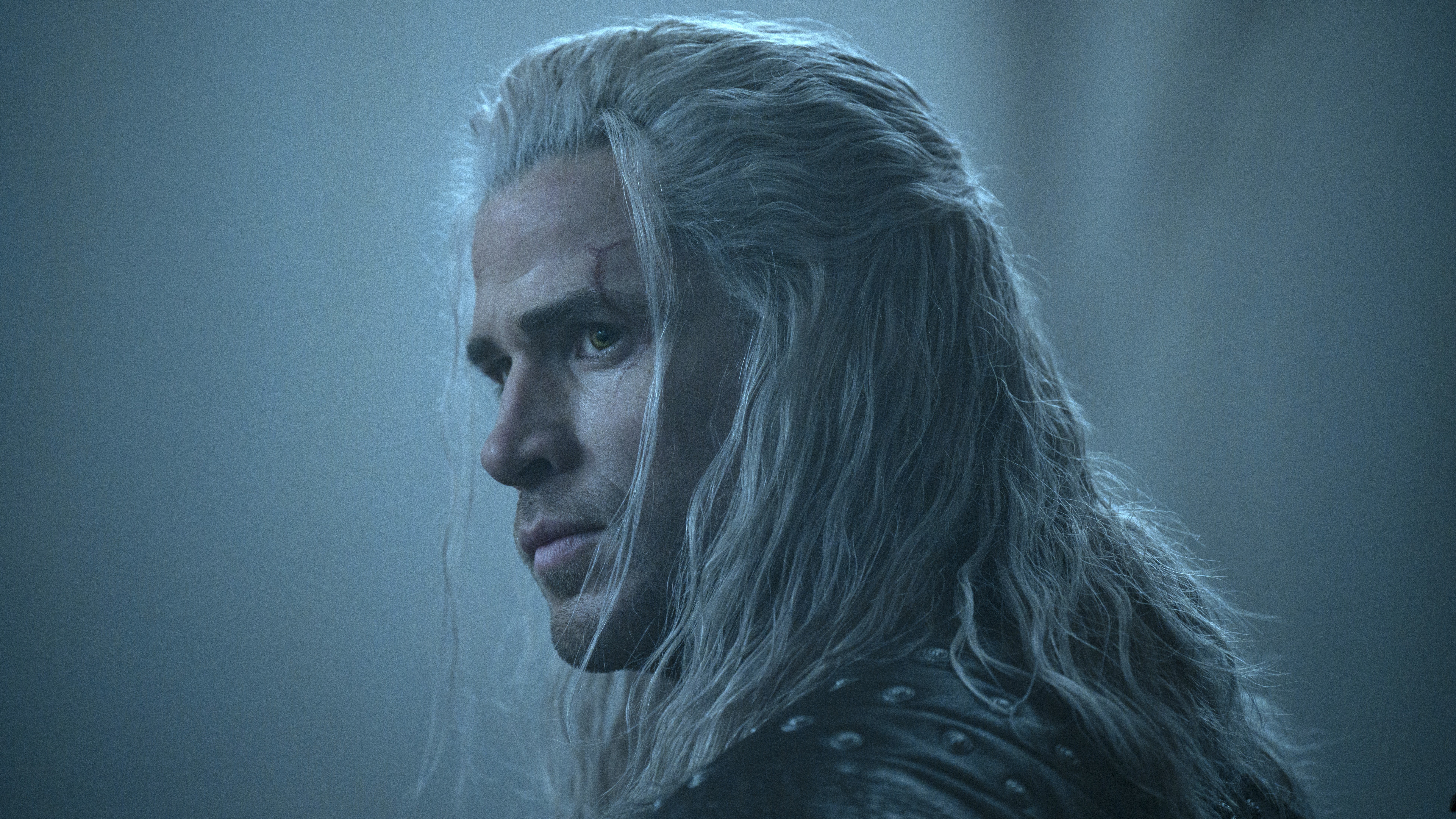 Geralt of Rivia (Liam Hemsworth) looks over his shoulder in a scene from Netflix's "The Witcher" season 4