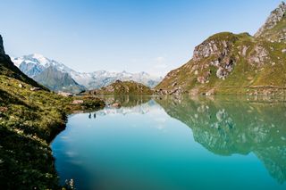 Hikers at Lac de Louvie