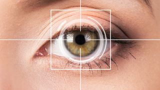 woman's eye being tracked