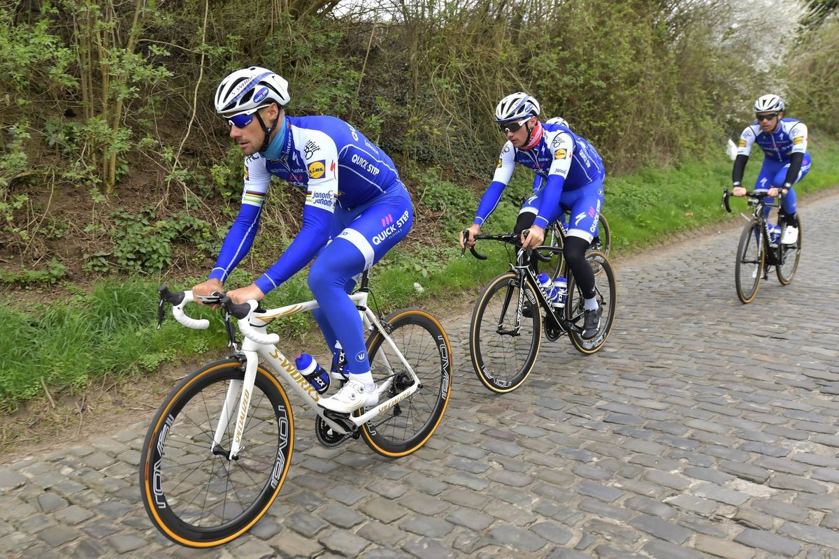 Quick-Step on the Flanders cobbles