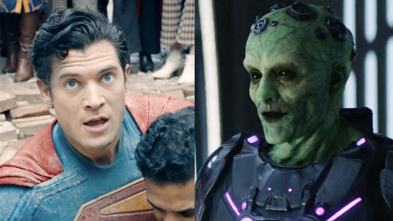 Superman, David Corenswet, in the 2025 reboot, Brainiac as he appeared in the SyFy Krypton series. 