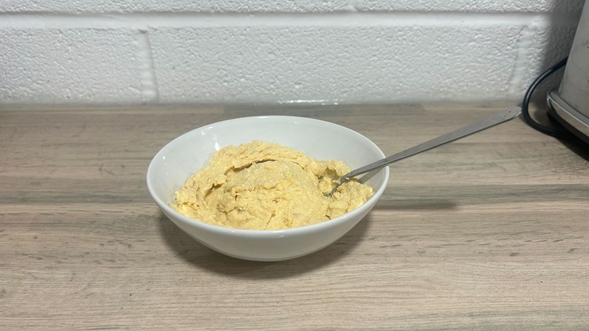 Hummus made with the KitchenAid Cordless Top Down Food Chopper