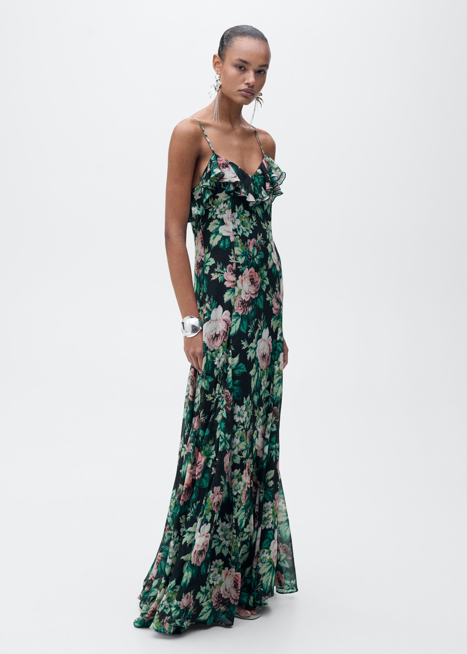 MANGO, Ruffled Floral Print Dress - Women | Mango Usa