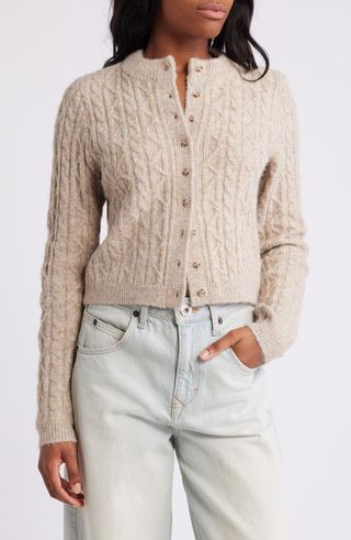 Cable Stitch Crop Cardigan