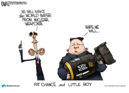 Obama Cartoon U.S. North Korea Nuclear Weapons