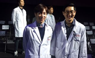 Korea staff sported familiar white lab coats