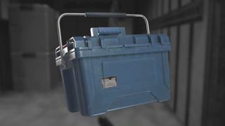 The blue Resident Evil Requiem Organ Transport Box.