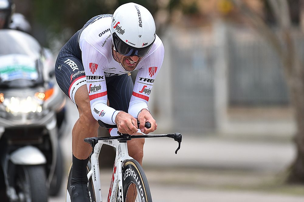 Fabian Cancellara (Trek Segafredo) on his way to winning the final time trial at Tirreno-Adriatico