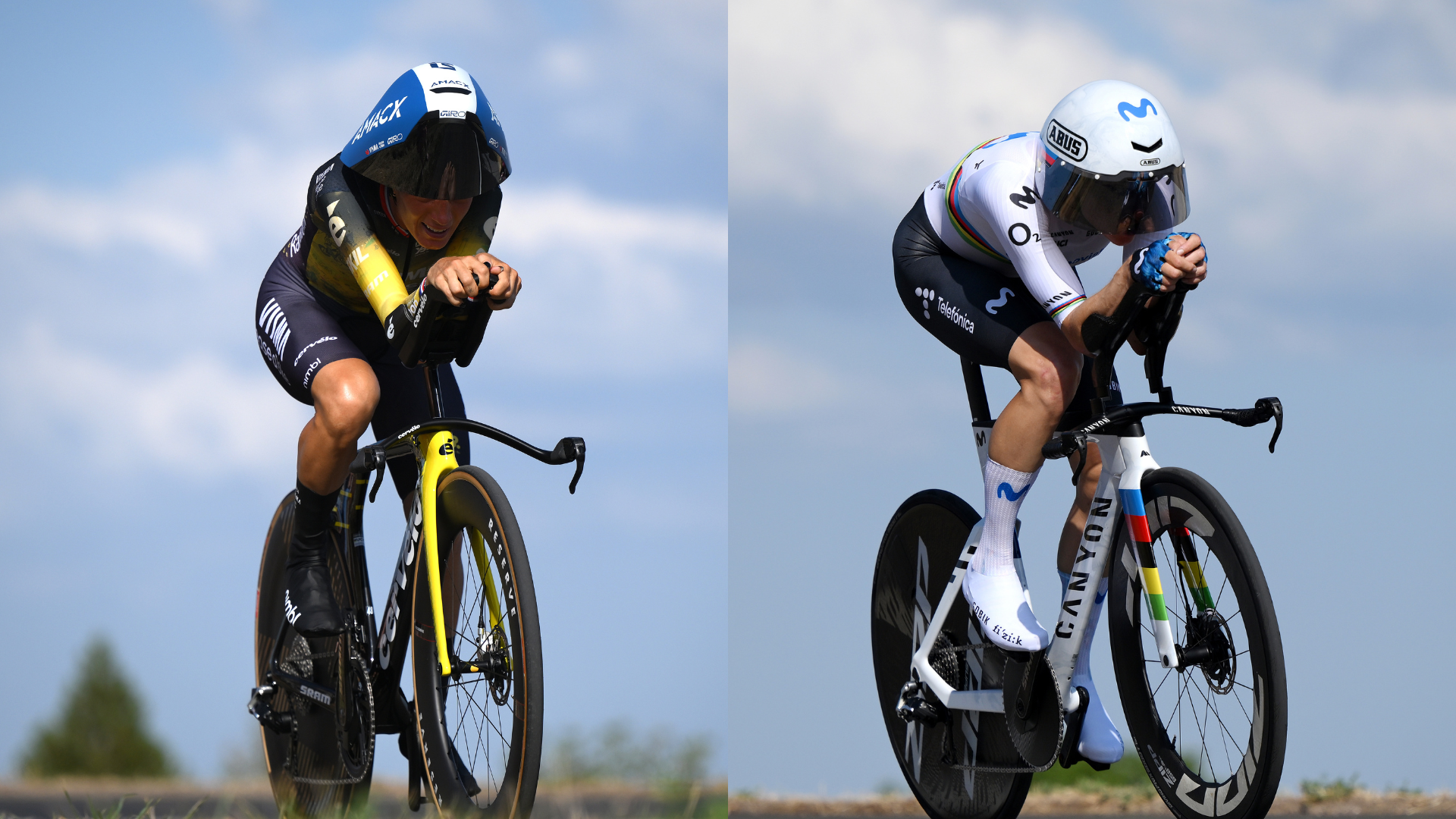 Pauline Ferrand-Pr&eacute;vot  (left) and Marlen Reusser (right) during the Tour de France Femme TT