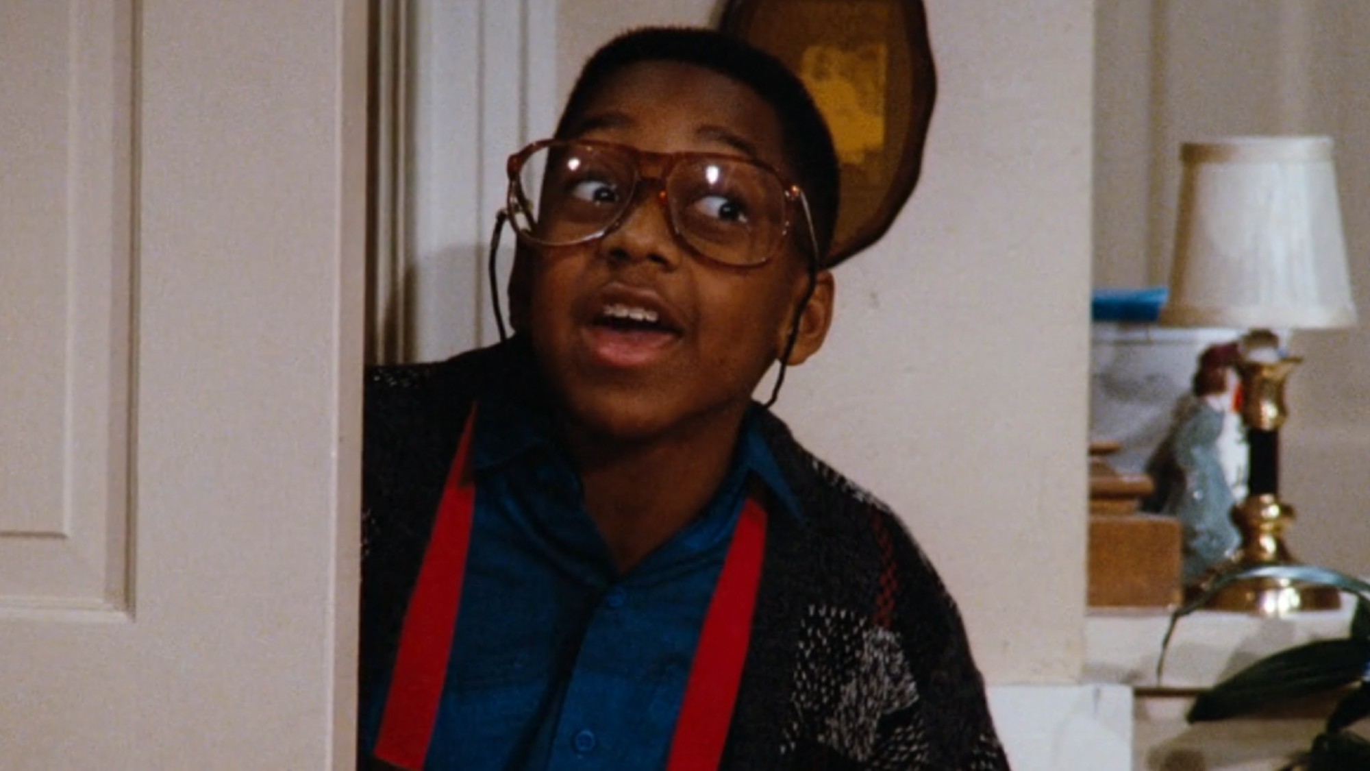 Urkel behind a closet door on Family Matters.