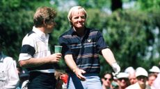 Nick Price and Greg Norman during the 1986 Masters