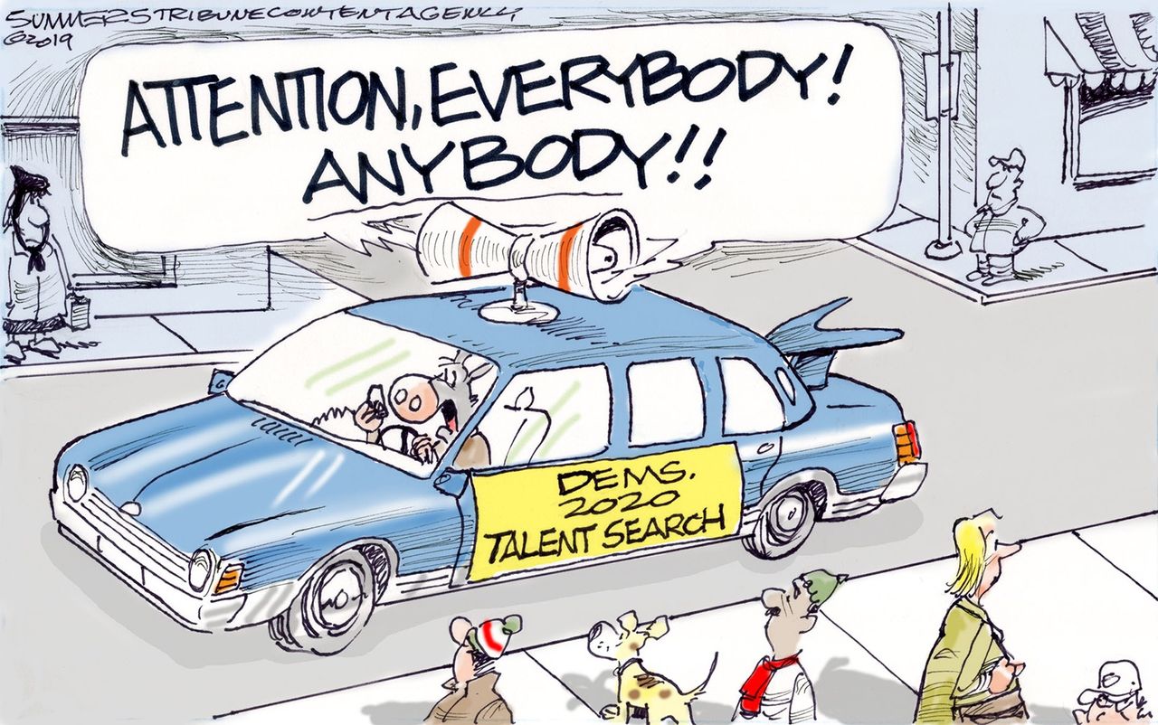 Political Cartoon U.S. Democrats 2020 Talent Search