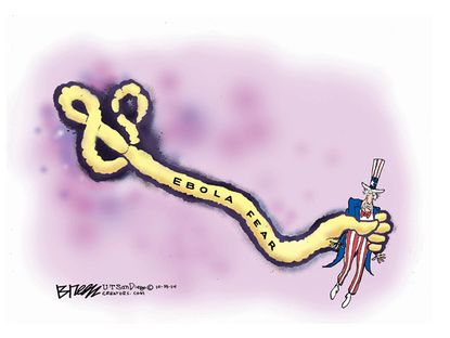 Editorial cartoon Ebola fear U.S. health