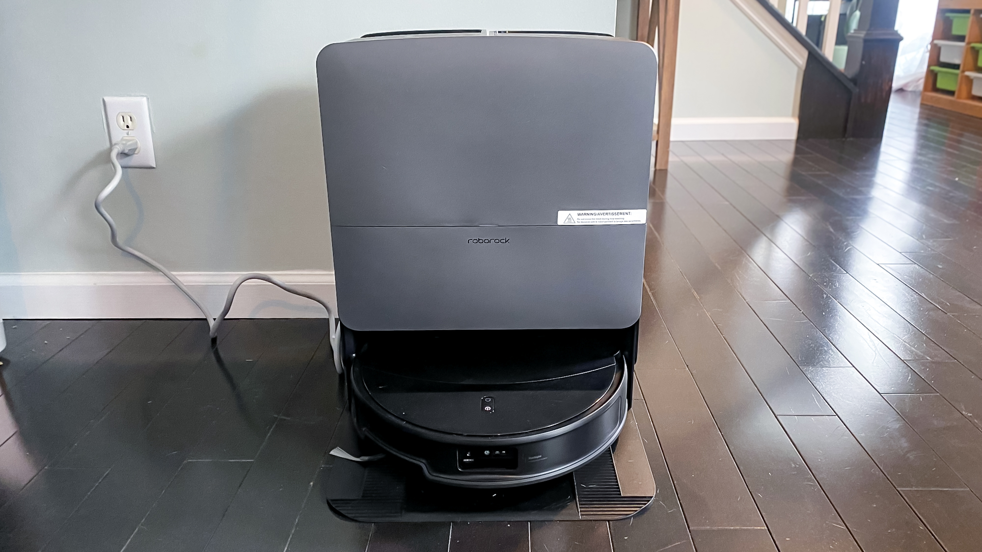 Roborock Saros 20 robot vacuum in an apartment