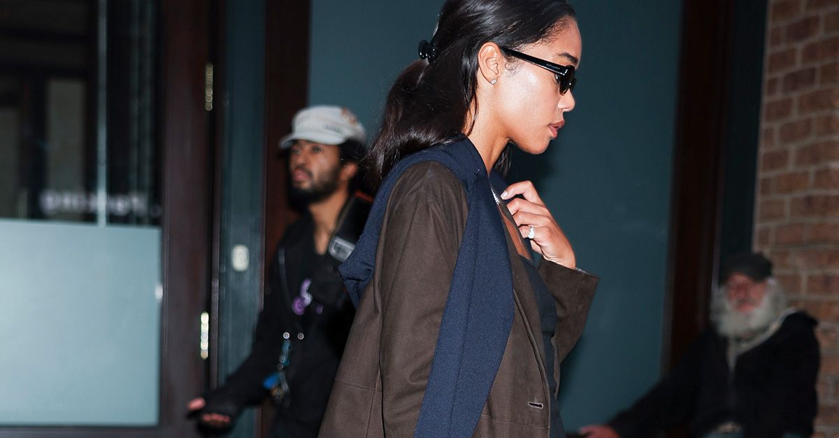 Laura Harrier Can’t Stop Carrying This Timeless The Row Bag