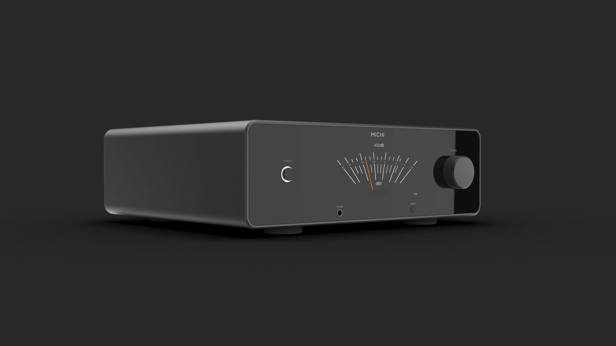 Rotel Michi Prestige P430 preamplifier on a black background