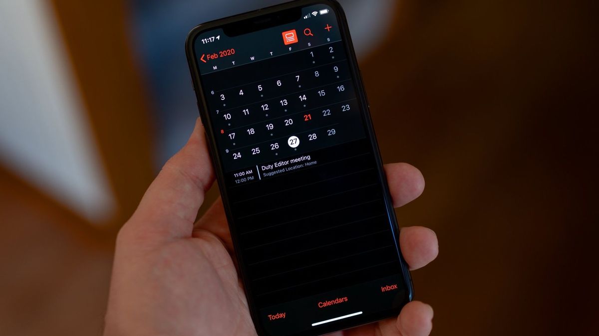 Calendar in Dark Mode on iPhone